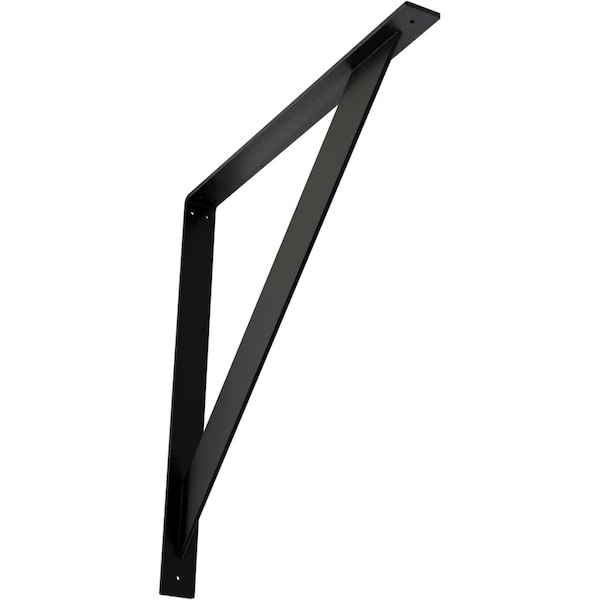 Ekena Millwork Traditional Steel Bracket, Powder Coated Black 2"W x 24"D x 24"H BKTM02X24X24TRPBL - main